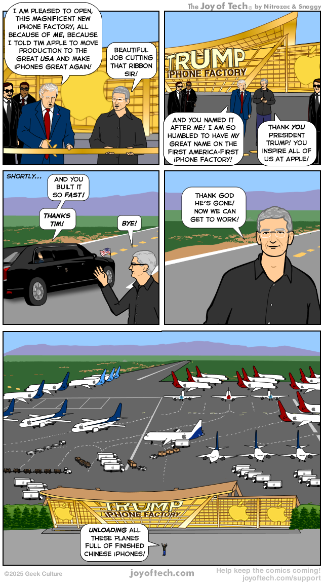 Trump opens the brand new American iPhone Factory!